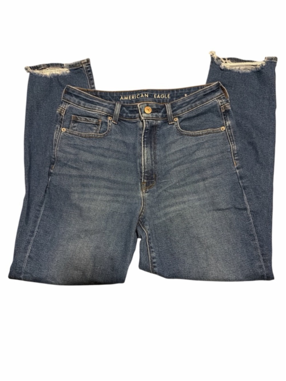 American Eagle Mom Jean Stretch - High-Waisted Distressed - Size 6 Regular - Picture 3 of 10
